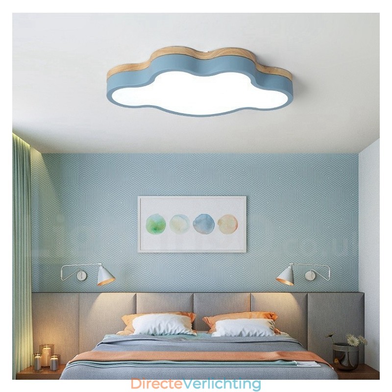 Macaron Multicolor Modern Hedendaagse Stalen Plafondlamp met Houten Plafondlamp