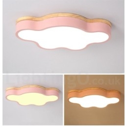 Macaron Multicolor Modern Hedendaagse Stalen Plafondlamp met Houten Plafondlamp