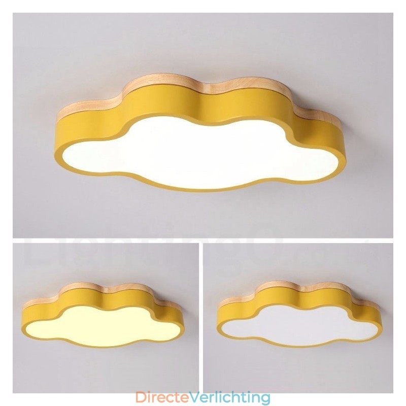 Macaron Multicolor Modern Hedendaagse Stalen Plafondlamp met Houten Plafondlamp