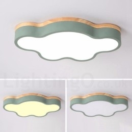 Macaron Multicolor Modern Hedendaagse Stalen Plafondlamp met Houten Plafondlamp