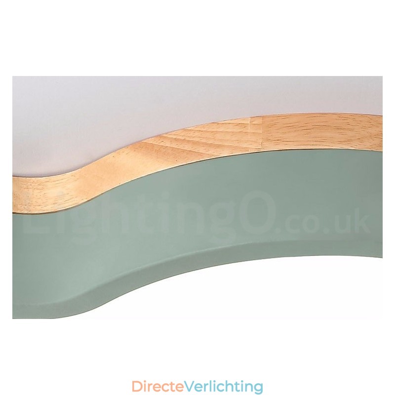 Macaron Multicolor Modern Hedendaagse Stalen Plafondlamp met Houten Plafondlamp
