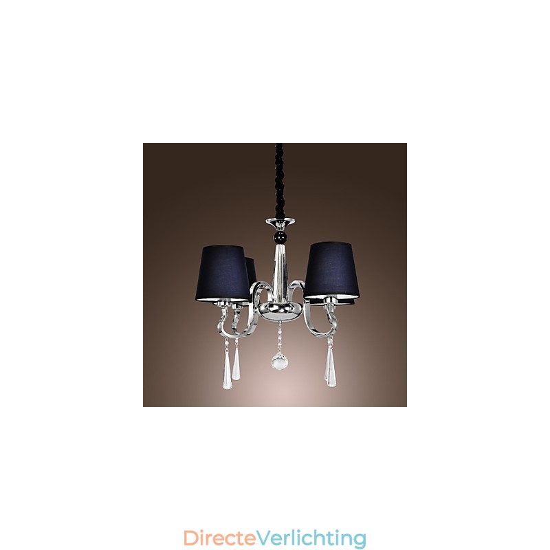 Vintage kroonluchter 4-lichts klassieke stoffen metalen schilderij