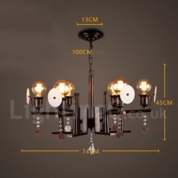 Industriële stijl stalen acryl kristal verlichting winkel hanglamp kroonluchter licht