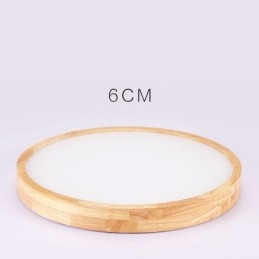 Ultradunne ronde plafondlamp van hout, plafondlamp van massief hout en acryl, Nordic Lights