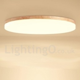 Nordic Ronde Plafondlamp Eenvoudige Moderne Massief Houten Lamp Ultradunne Plafondlamp