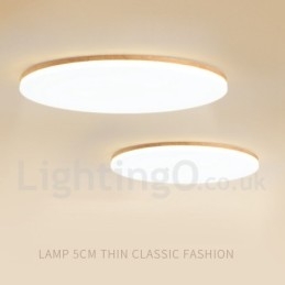 Nordic Ronde Plafondlamp Eenvoudige Moderne Massief Houten Lamp Ultradunne Plafondlamp