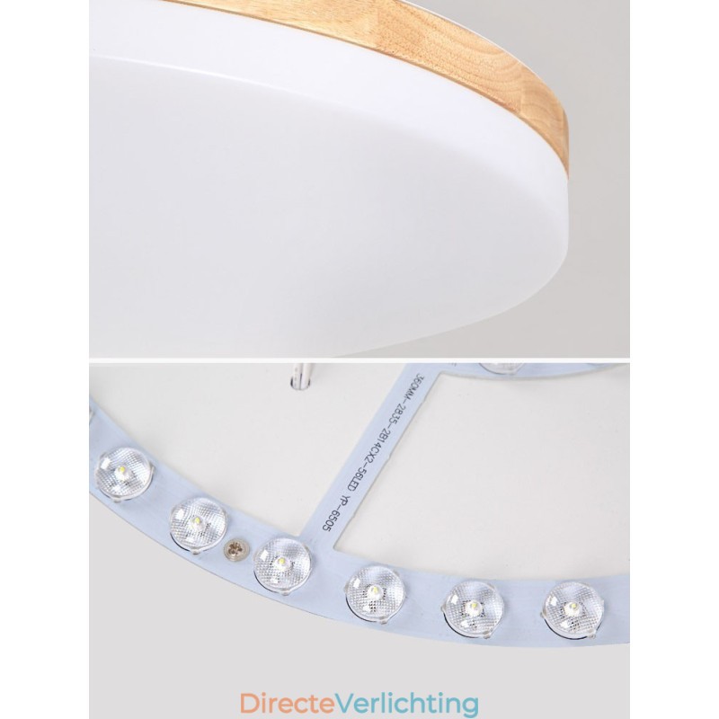 Nordic Ronde Plafondlamp Eenvoudige Moderne Massief Houten Lamp Ultradunne Plafondlamp