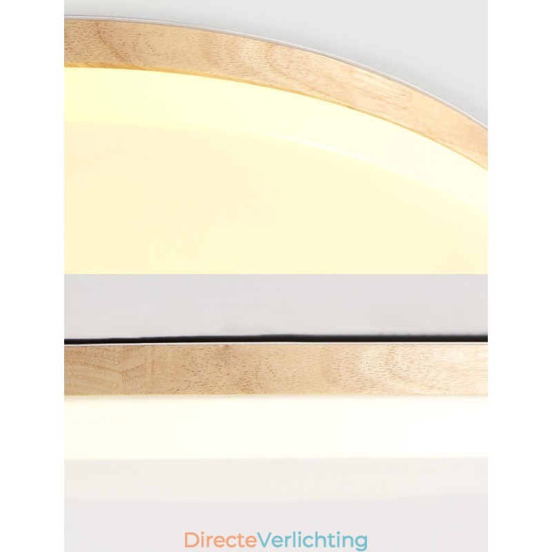 Nordic Ronde Plafondlamp Eenvoudige Moderne Massief Houten Lamp Ultradunne Plafondlamp