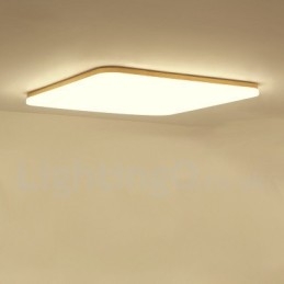 Ultradunne vierkante plafondlamp van massief hout en acryl