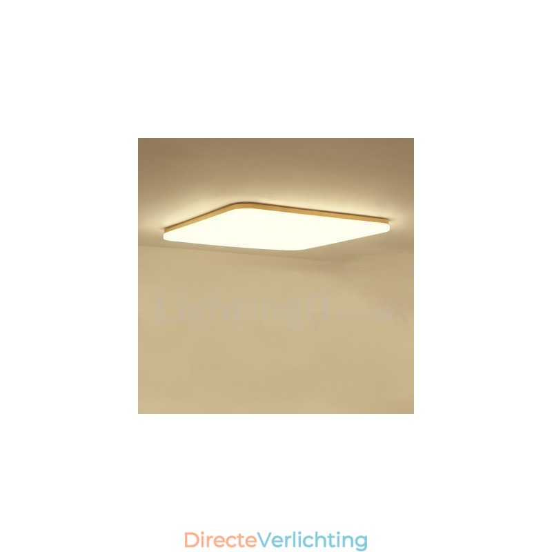 Ultradunne vierkante plafondlamp van massief hout en acryl