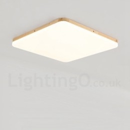 Ultradunne vierkante plafondlamp van massief hout en acryl