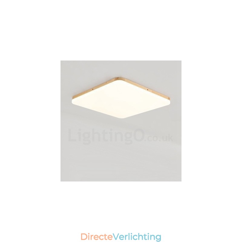Ultradunne vierkante plafondlamp van massief hout en acryl