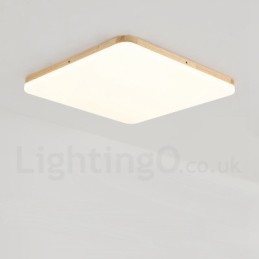 Ultradunne vierkante plafondlamp van massief hout en acryl