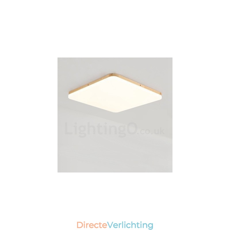 Ultradunne vierkante plafondlamp van massief hout en acryl