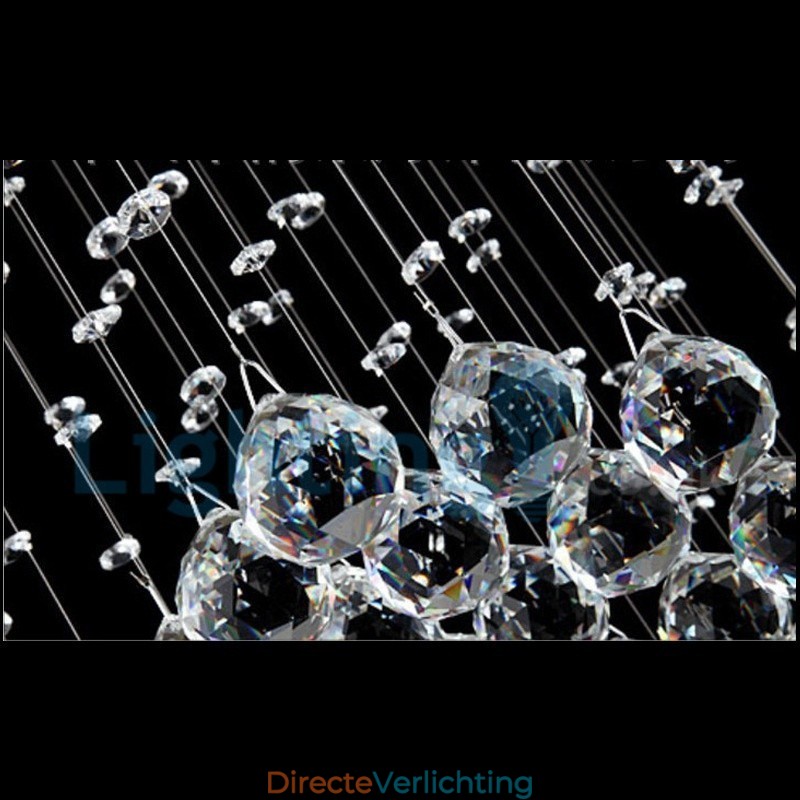 Moderne eigentijdse kroonluchter, plafondlamp, kristallen regendruppellamp