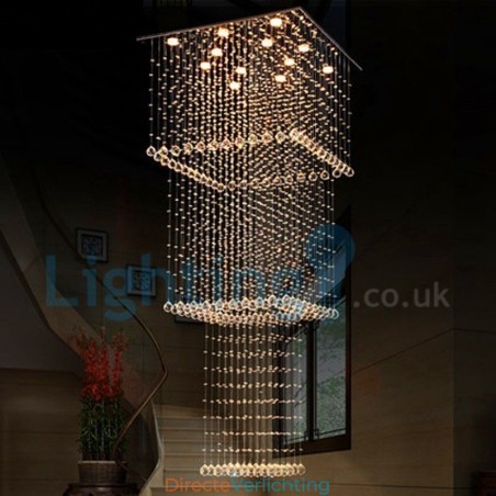 Moderne eigentijdse kroonluchter, plafondlamp, kristallen regendruppellamp Moderne eigentijdse kroonluchter, plafondlamp, kristallen regendruppellamp