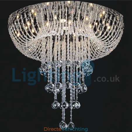 Moderne eigentijdse kroonluchter, plafondlamp, kristallen regendruppellamp Moderne eigentijdse kroonluchter, plafondlamp, kristallen regendruppellamp