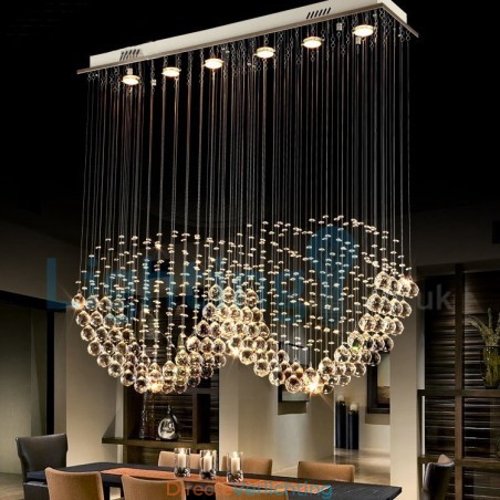 Moderne eigentijdse kroonluchter, plafondlamp, kristallen regendruppellamp Moderne eigentijdse kroonluchter, plafondlamp, kristallen regendruppellamp