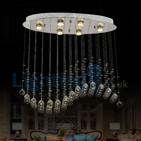 Moderne eigentijdse kroonluchter, plafondlamp, kristallen regendruppellamp Moderne eigentijdse kroonluchter, plafondlamp, kristallen regendruppellamp
