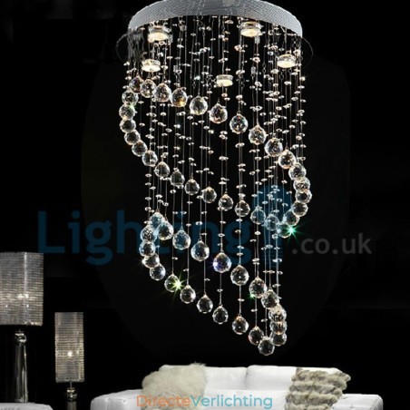 Moderne eigentijdse kroonluchter, plafondlamp, kristallen regendruppellamp Moderne eigentijdse kroonluchter, plafondlamp, kristallen regendruppellamp