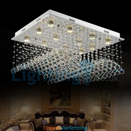 Moderne eigentijdse kroonluchter, plafondlamp, kristallen regendruppellamp Moderne eigentijdse kroonluchter, plafondlamp, kristallen regendruppellamp