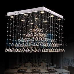 Moderne eigentijdse kroonluchter, plafondlamp, kristallen regendruppellamp