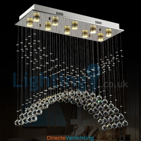Moderne eigentijdse kroonluchter, plafondlamp, kristallen regendruppellamp Moderne eigentijdse kroonluchter, plafondlamp, kristallen regendruppellamp
