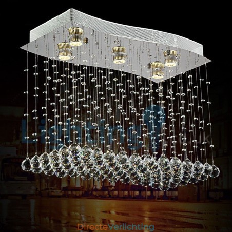 Moderne eigentijdse kroonluchter, plafondlamp, kristallen regendruppellamp Moderne eigentijdse kroonluchter, plafondlamp, kristallen regendruppellamp