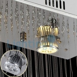 Moderne eigentijdse kroonluchter, plafondlamp, kristallen regendruppellamp