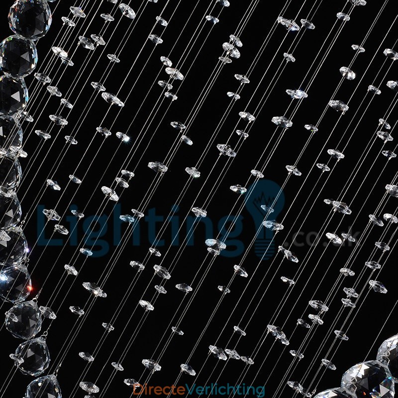 Moderne eigentijdse kroonluchter, plafondlamp, kristallen regendruppellamp