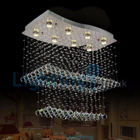 Moderne eigentijdse kroonluchter, plafondlamp, kristallen regendruppellamp Moderne eigentijdse kroonluchter, plafondlamp, kristallen regendruppellamp