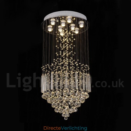Moderne eigentijdse kroonluchter, plafondlamp, kristallen regendruppellamp Moderne eigentijdse kroonluchter, plafondlamp, kristallen regendruppellamp