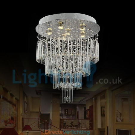 Moderne eigentijdse kroonluchter, plafondlamp, kristallen regendruppellamp Moderne eigentijdse kroonluchter, plafondlamp, kristallen regendruppellamp