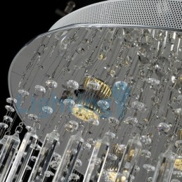 Moderne eigentijdse kroonluchter, plafondlamp, kristallen regendruppellamp