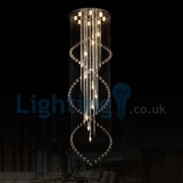 Moderne eigentijdse kroonluchter, plafondlamp, kristallen regendruppellamp
