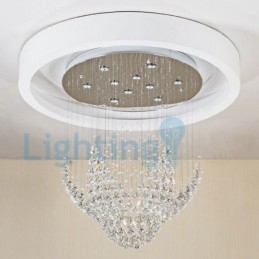 Moderne eigentijdse kroonluchter, plafondlamp, kristallen regendruppellamp