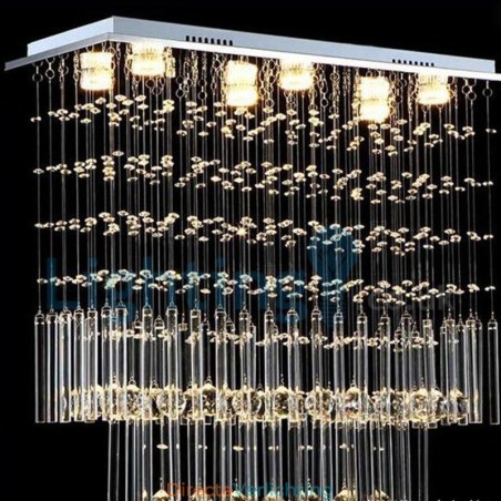 Moderne eigentijdse kroonluchter, plafondlamp, kristallen regendruppellamp Moderne eigentijdse kroonluchter, plafondlamp, kristallen regendruppellamp