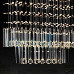 Moderne eigentijdse kroonluchter, plafondlamp, kristallen regendruppellamp