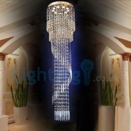Moderne eigentijdse kroonluchter, plafondlamp, kristallen regendruppellamp