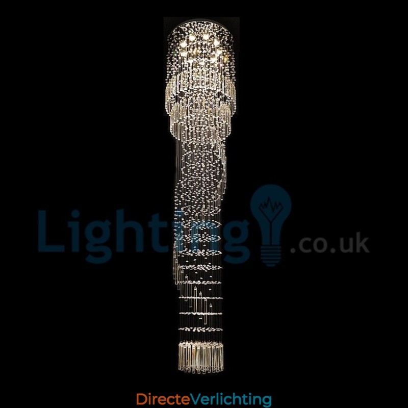 Moderne eigentijdse kroonluchter, plafondlamp, kristallen regendruppellamp