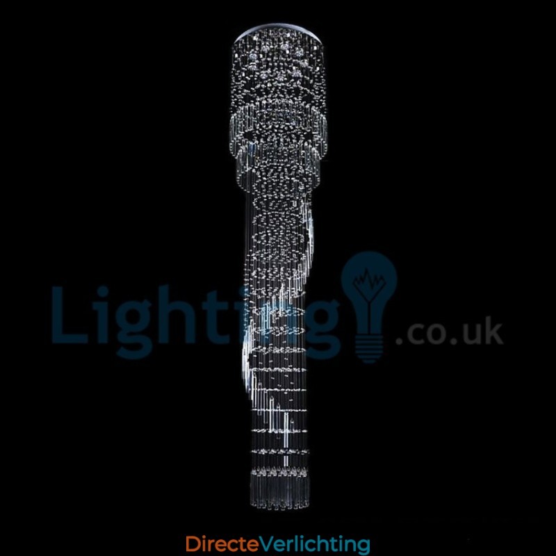 Moderne eigentijdse kroonluchter, plafondlamp, kristallen regendruppellamp
