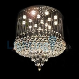 Moderne eigentijdse kroonluchter, plafondlamp, kristallen regendruppellamp