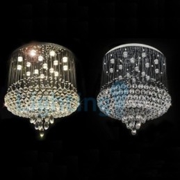 Moderne eigentijdse kroonluchter, plafondlamp, kristallen regendruppellamp