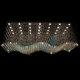 Moderne eigentijdse kroonluchter, plafondlamp, kristallen regendruppellamp