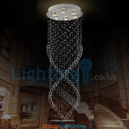 Moderne eigentijdse kroonluchter, plafondlamp, kristallen regendruppellamp Moderne eigentijdse kroonluchter, plafondlamp, kristallen regendruppellamp