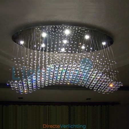 Moderne eigentijdse kroonluchter, plafondlamp, kristallen regendruppellamp Moderne eigentijdse kroonluchter, plafondlamp, kristallen regendruppellamp