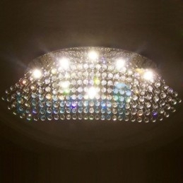 Moderne eigentijdse kroonluchter, plafondlamp, kristallen regendruppellamp