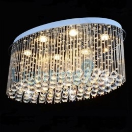 Moderne eigentijdse kroonluchter, plafondlamp, kristallen regendruppellamp