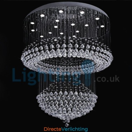 Moderne eigentijdse kroonluchter, plafondlamp, kristallen regendruppellamp Moderne eigentijdse kroonluchter, plafondlamp, kristallen regendruppellamp