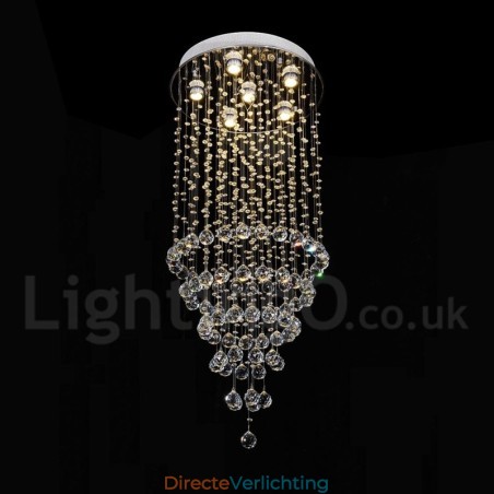 Moderne eigentijdse kroonluchter, plafondlamp, kristallen regendruppellamp Moderne eigentijdse kroonluchter, plafondlamp, kristallen regendruppellamp